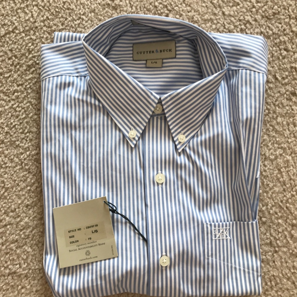 Cutter & Buck Premium Fabric Button-Up Dress Shirt